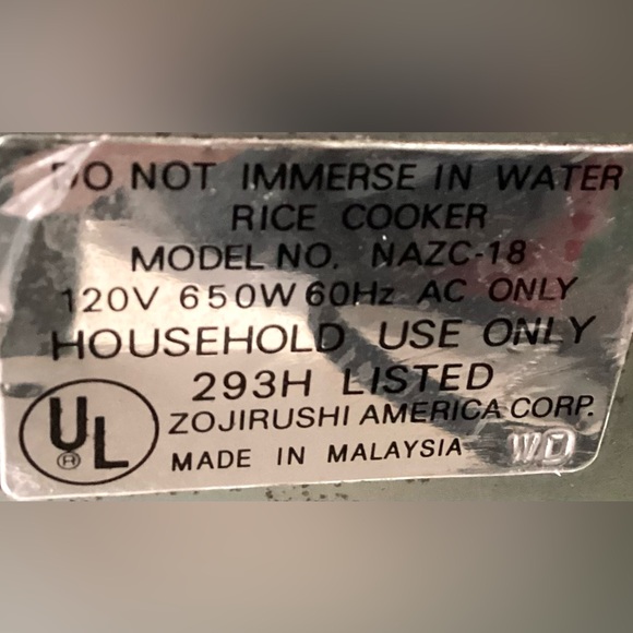 Zojirushi rice cooker 10 cups model nazc-18 - Picture 5 of 5